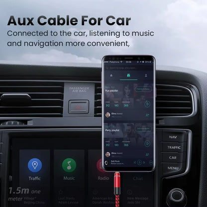 1.5M 3.5Mm Jack Male to Male Extension Aux Line Audio Cable for Iphone Samsung Xiaomi Car Headphone Audio Jack Braided Wire