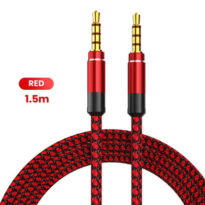 1.5M 3.5Mm Jack Male to Male Extension Aux Line Audio Cable for Iphone Samsung Xiaomi Car Headphone Audio Jack Braided Wire